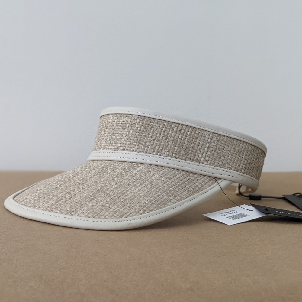 Rag and bone khaki straw visor